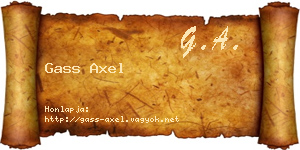 Gass Axel névjegykártya